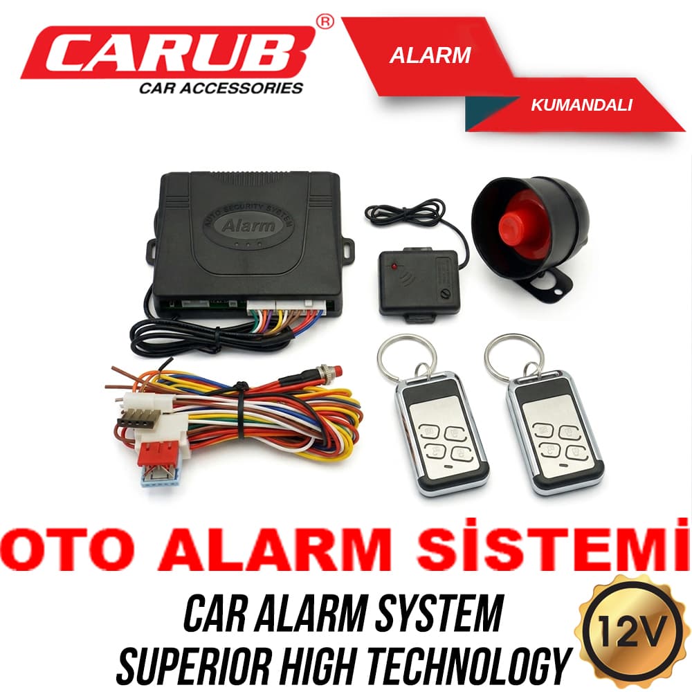 Alarm Kumandalı 3806 Dikdörtgen Yassı Krom