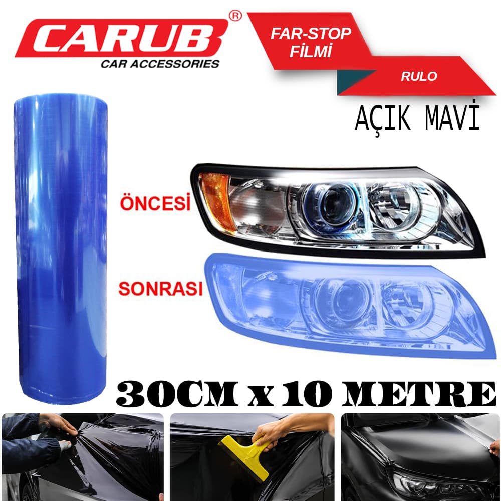 Far-Stop Filmi 30cmx10M Açık  Mavi