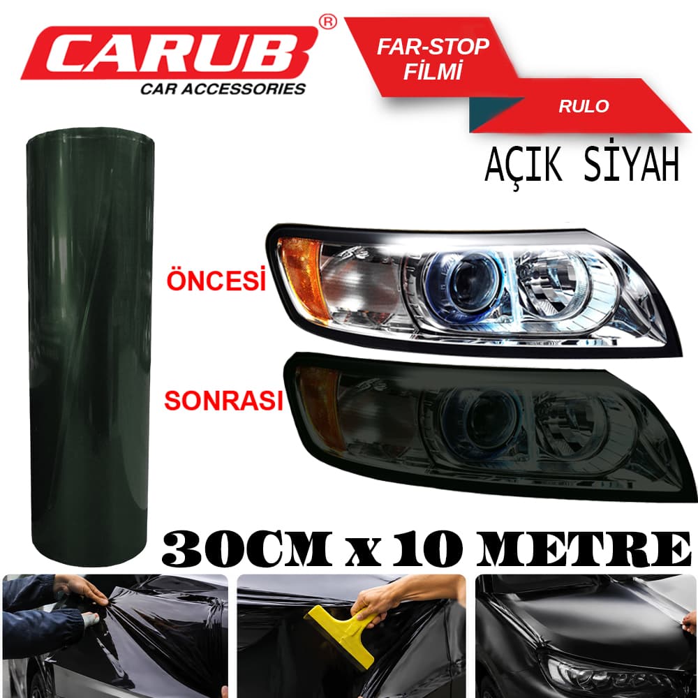 Far-Stop Filmi 30CMX10M Açık Siyah