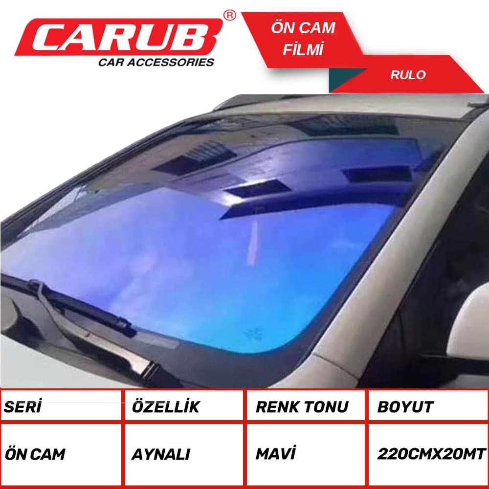 Cam Filmi Ön 220x20cm Mavi-Aynalı TP-BL-S
