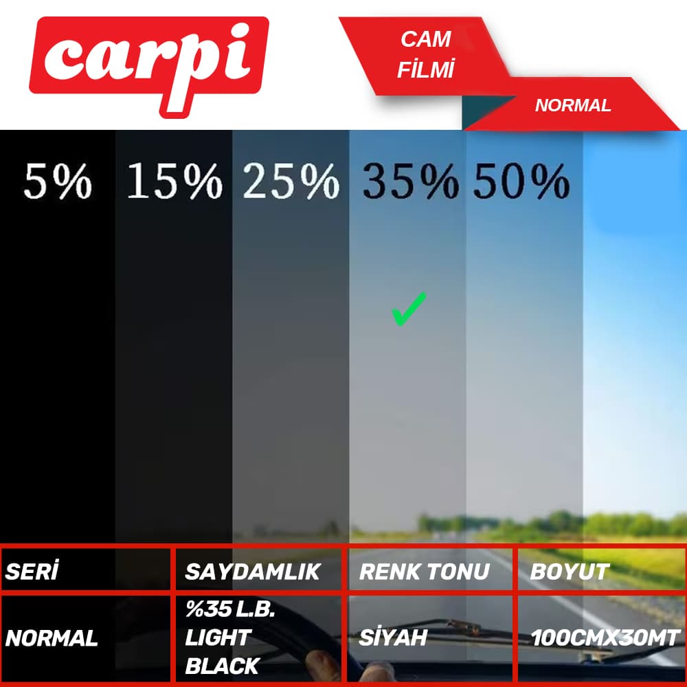 Cam Filmi 100cmx30m Çizilmez L.Black%35 BK35