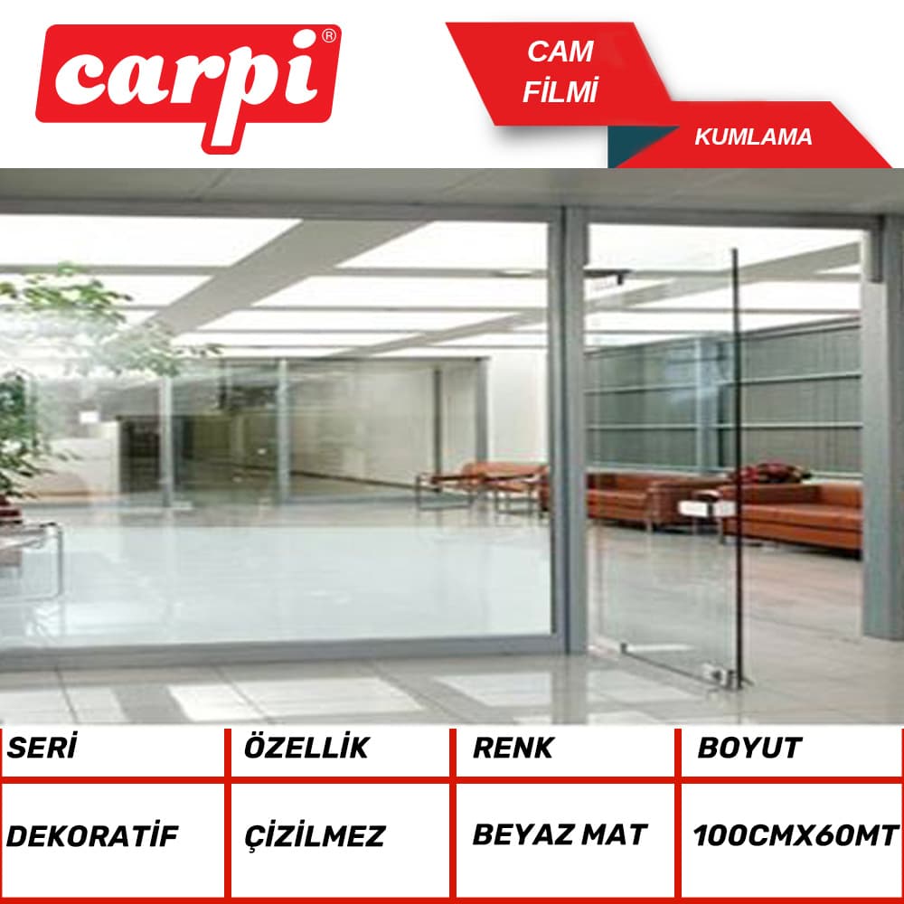 Cam Filmi 100cmx60M Çizilmez WhtMatt Kumlama