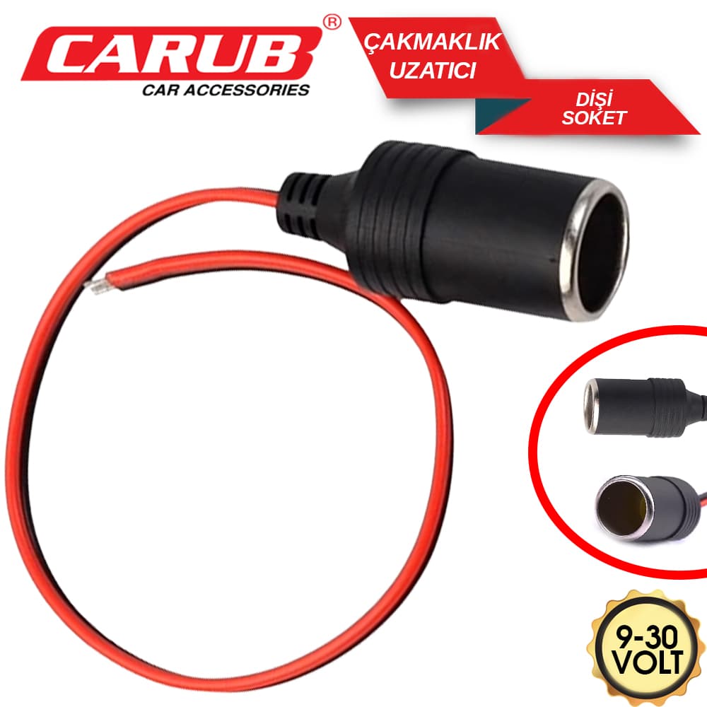 Araç Çakmaklık Uzatıcı  9-30V  Dişi Soket