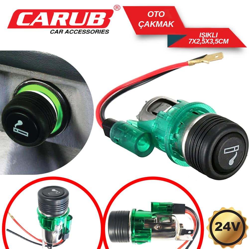 Çakmak oto 24V Işıklı