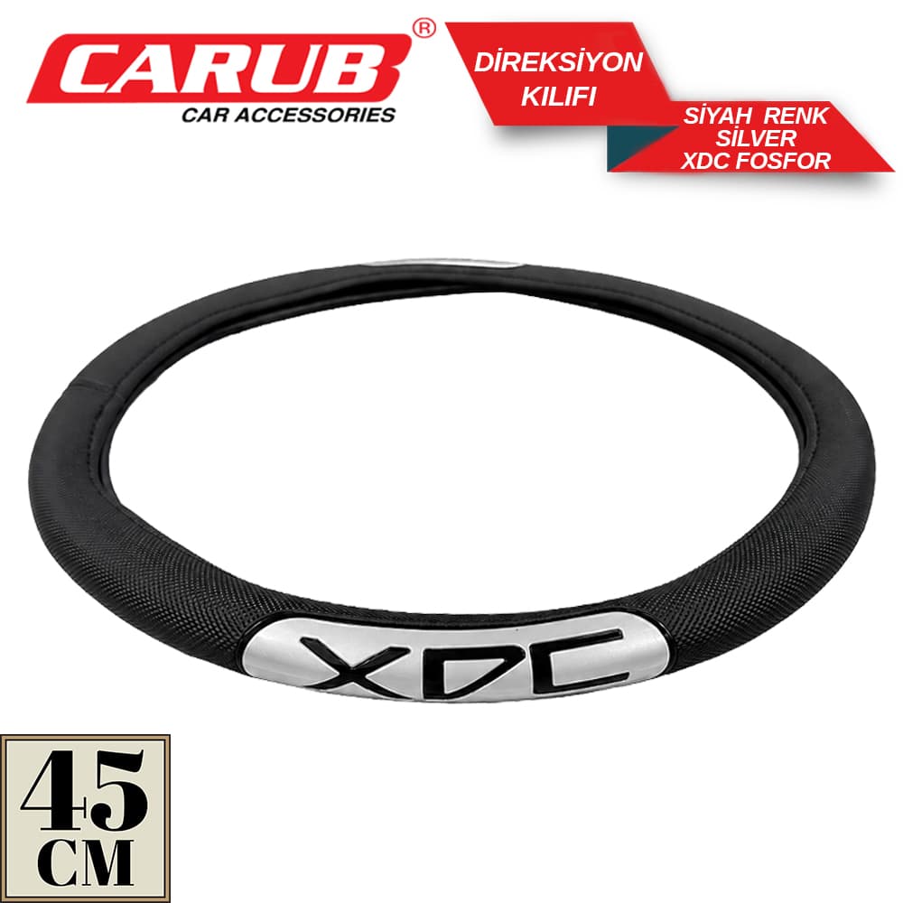 Direksiyon Kılıfı 45cm Siyah Silver XDC Fosf