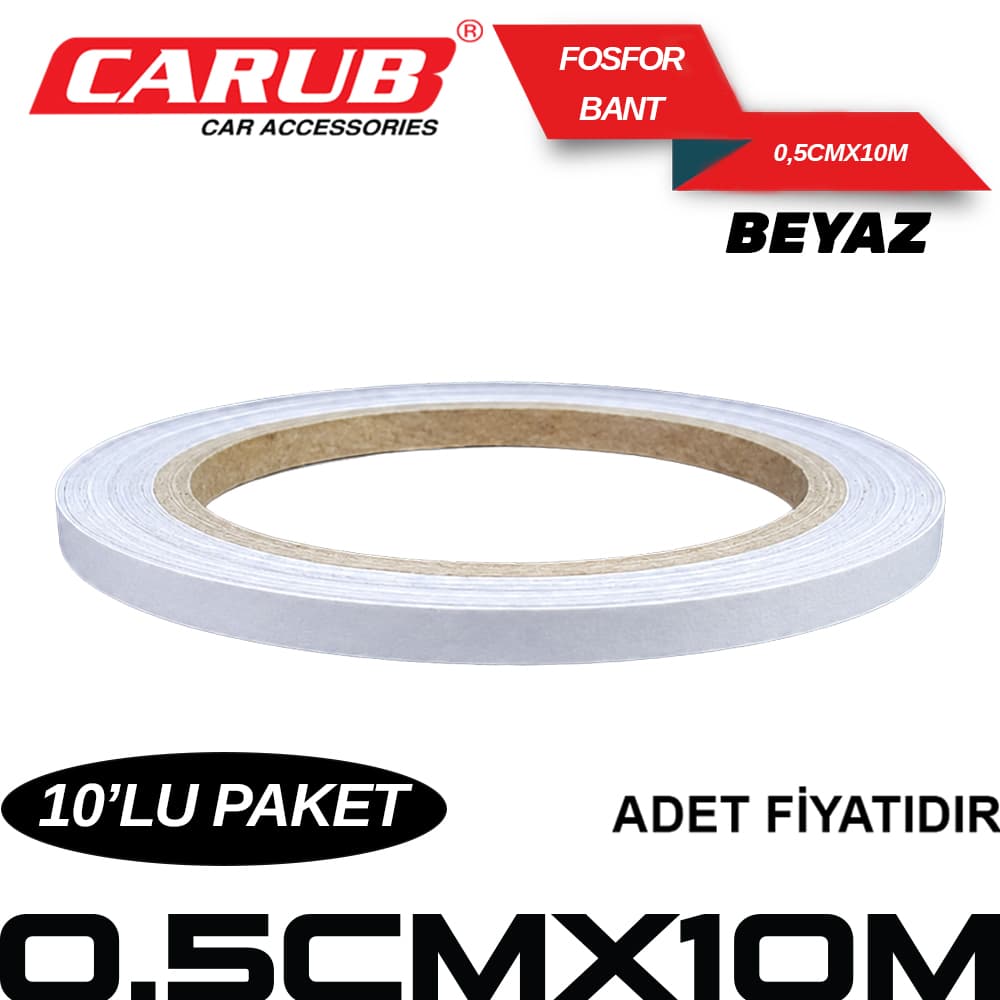 Fosforlu Bant 0.5cmx10M Beyaz