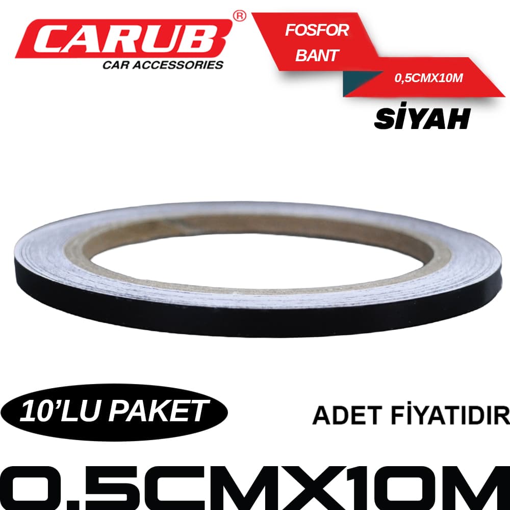 Fosforlu Bant 0.5cmx10M Siyah