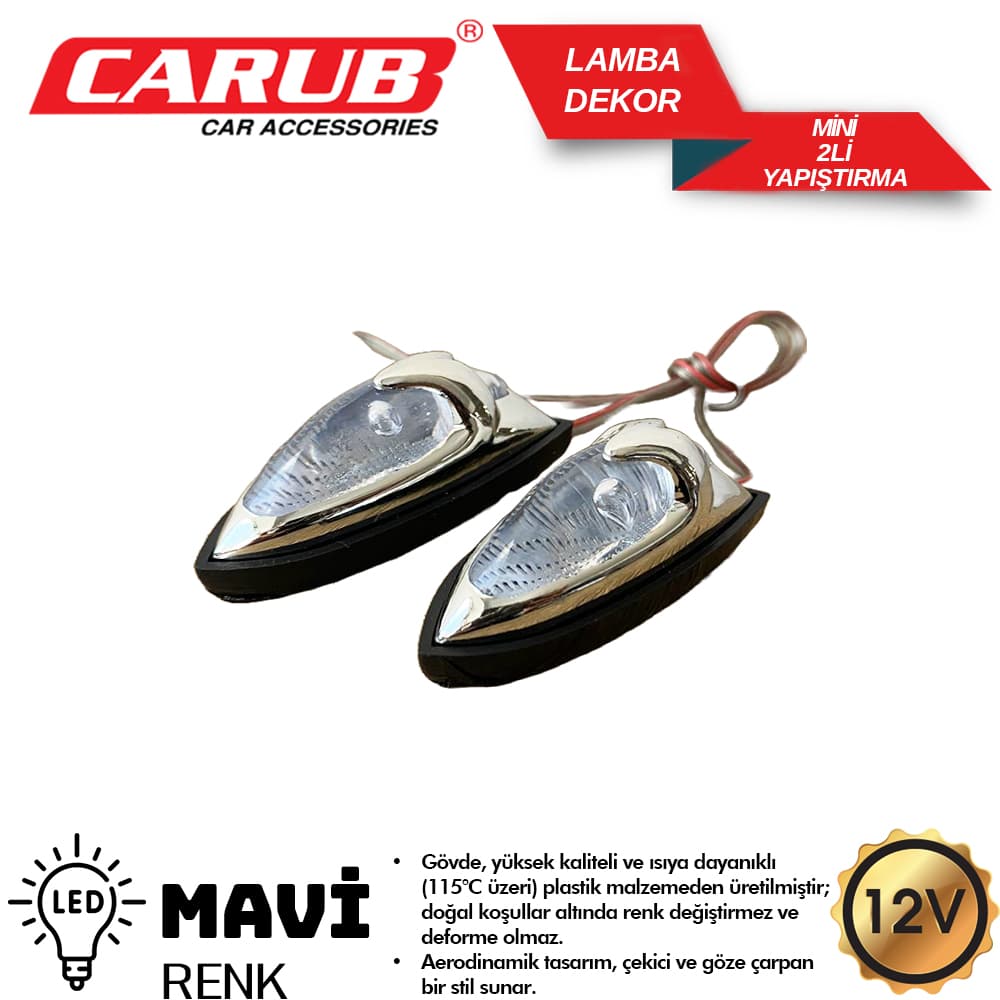 Lamba Dekor 12V 2Li Yapıştırmalı Mavi ışık