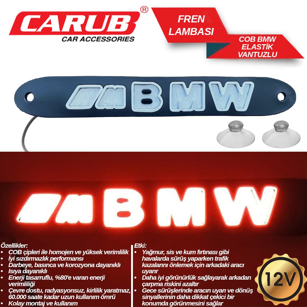 Fren Lamba Elastik Vantuzlu 12V COB  Bmw