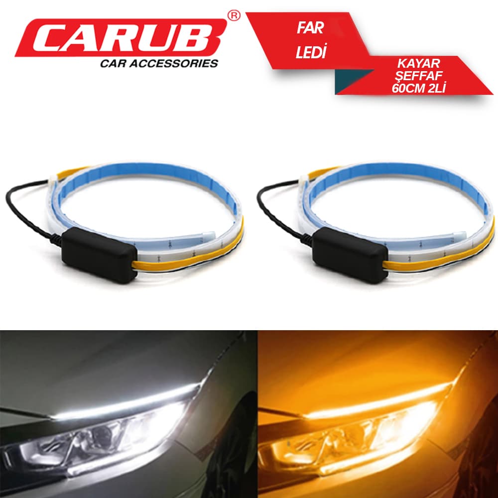 Far Ledi Kayar Şeffaf  Foksiyonlu 60CM 2Lİ