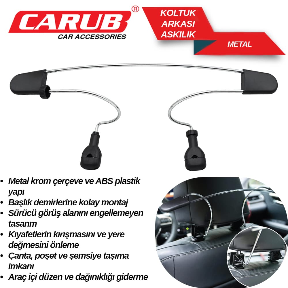 Askılık Koltuk Arkası Krom  Metal