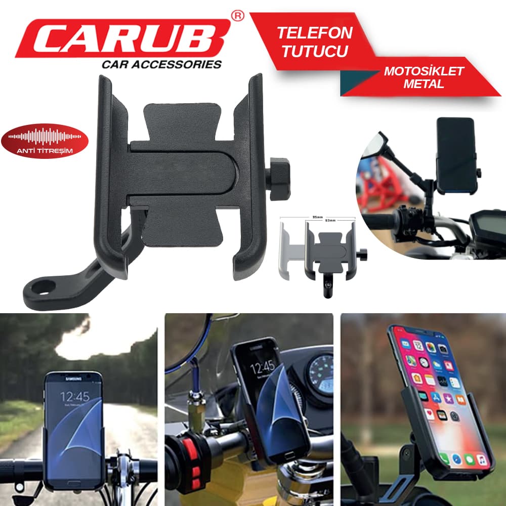Telefon Tutucu Motosiklet Metal Ayarlı