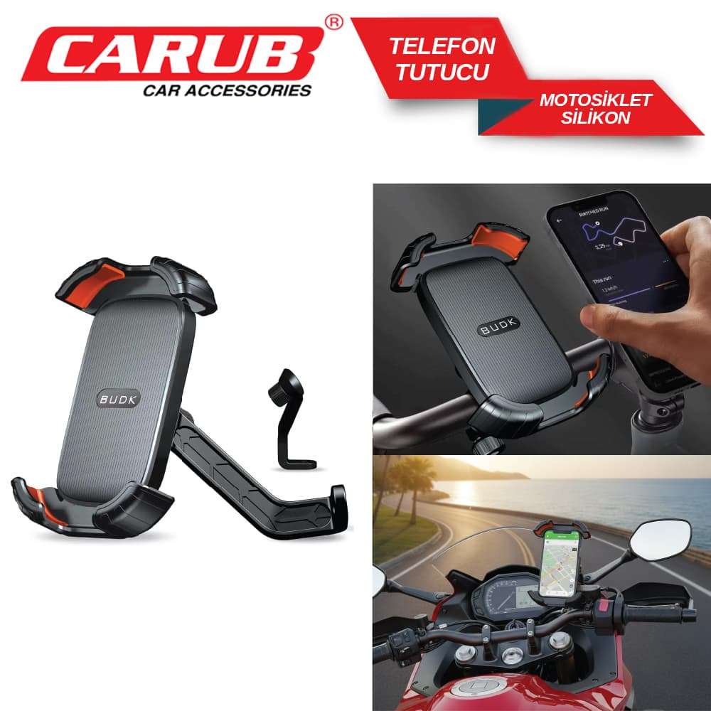 Telefon Tutucu Motorsiklet Metal  Silikon