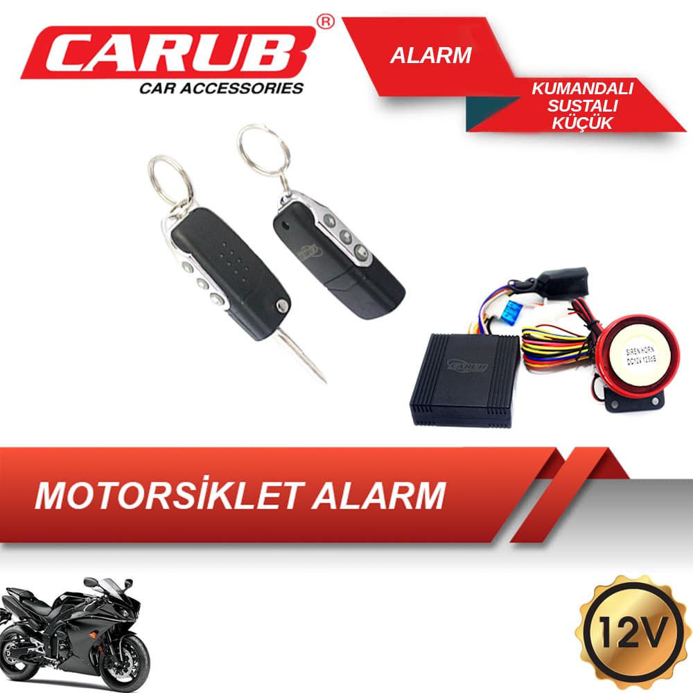 Alarm 12V Motorsiklet U.K Sustalı Küçük