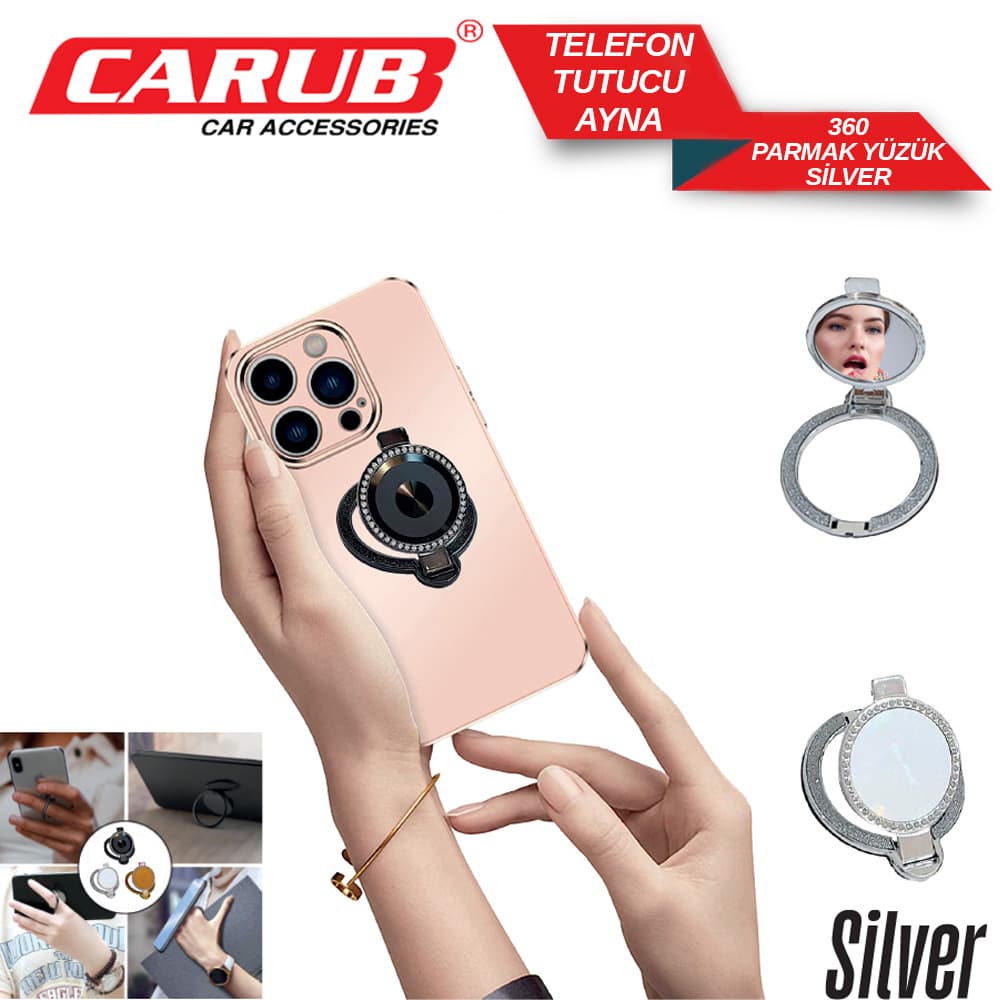 Telefon Tutucu Parmak Yüzük 360° Silver